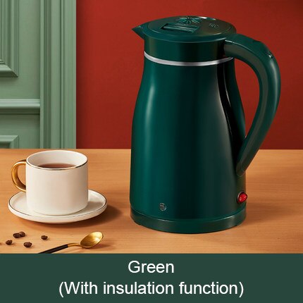 DMWD-hervidor de agua eléctrico de acero inoxidable para el hogar, tetera de té con apagado automático, calentamiento rápido, 1.7L: Insulation Green