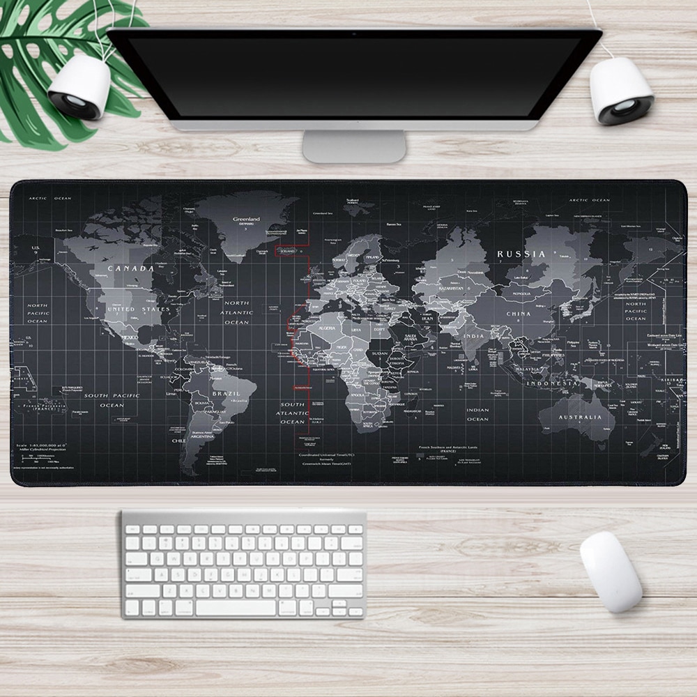 1PC Extra Large Anti-slip Rubber Desktop Keyboard Mice Mat Gaming Mouse Pad Old World Map Locking Edge Mousepad