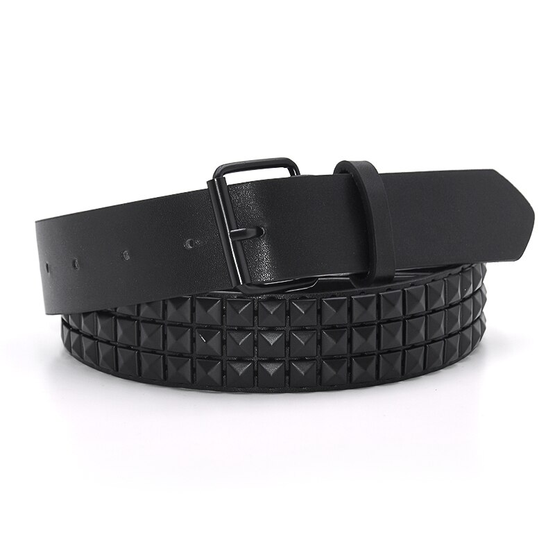 Piramide Mode Klinknagel Riem Mannen & Vrouwen Bezaaid Riem Punk Rock Met Pin Gesp Zwart: Black  belt