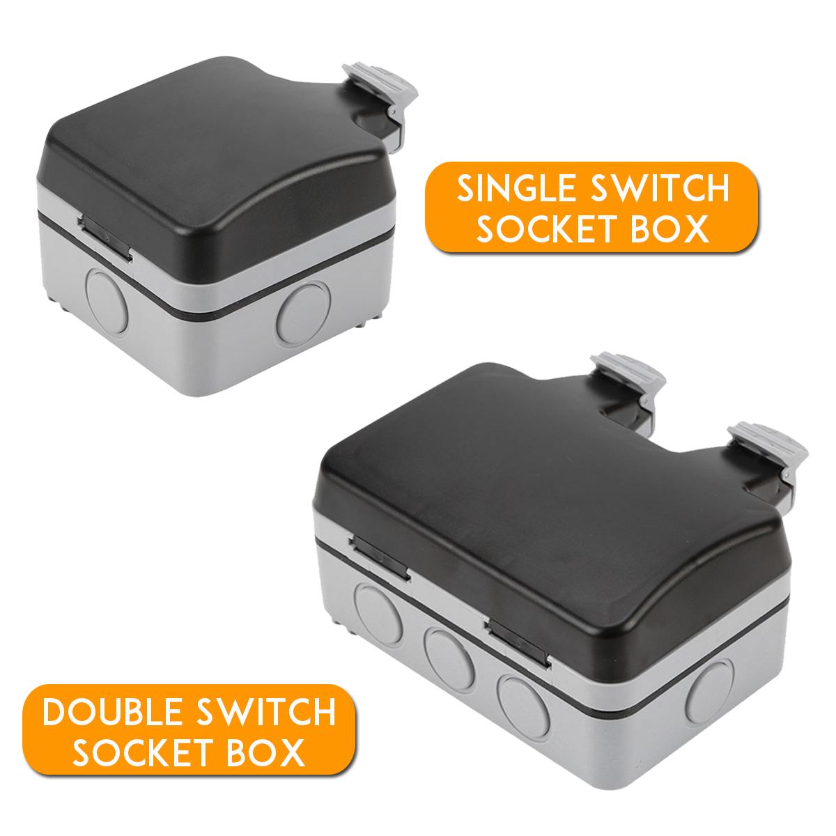 Single/Double Wall Socket Waterproof Box Plate Panel Switch Protection Cover IP66 Weatherproof Waterproof Outside Use