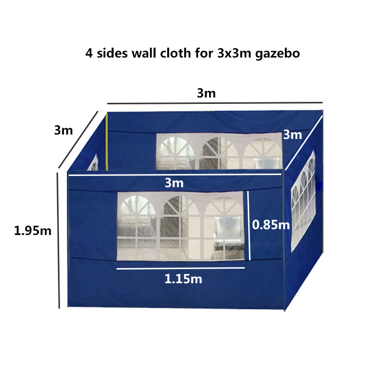 3X3M Waterdicht Tuinhuisje Doek Zonnescherm Zonnescherm Zeil Voor Outdoor Tuin Strand Camping Zonnescherm Tuin Party Camping tent Doek: window blue 12m