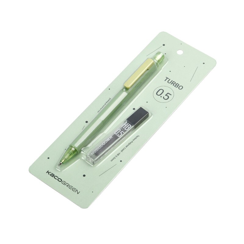 Kaco Mechanical Pencil Anti Breaking Core High Simple Style Propelling Kawaii Pencil School Office Stationery Supplies: Green Pencil Set