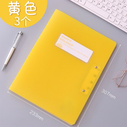 Carpeta de archivos A3/A4, clip de almacenamiento multifunción, carpeta DE DATOS, carpeta de archivos de documentos, 3 piezas: YELLOW