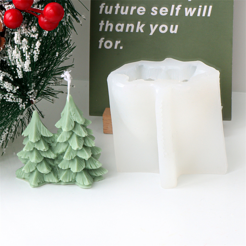 Stampi per candele natalizie in silicone Pupazzo di neve con albero di Natale Stella Pupazzo di neve Sciarpa Stampo natalizio ornato con fiocco di neve natalizio fai-da-te