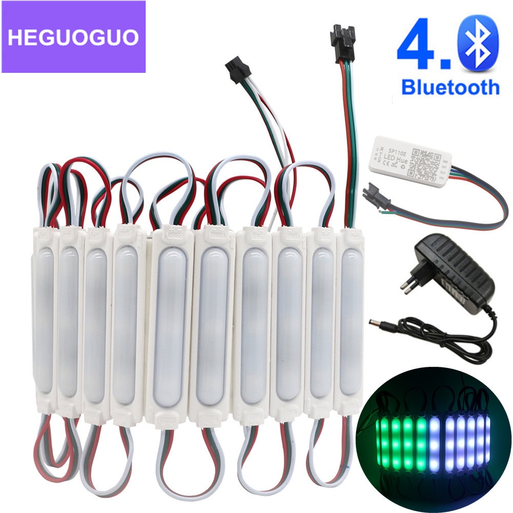 DC 12V Input WS2811 Pixel LED Module, 3pin JST 2811 IC Digital COB RGB Module Smart String Light IP68 Waterproof 20pcs/lot