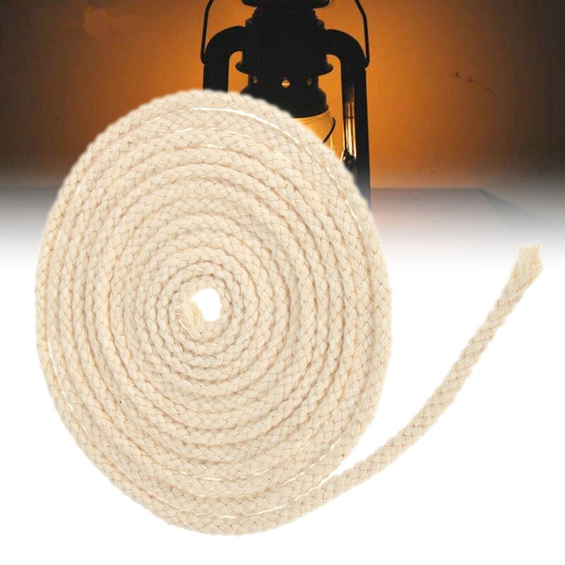 10ft 6mm lange runde bomuld petroleum olie lampe væge brænder blød bomuld olie lampe væge kerne diy materiale