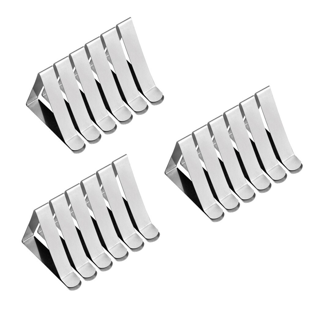 4/6/12pcs Clip Tablecloth Stainless Steel Adjustable Table Cover folder clip Home Party Picnic Holder Clamp Tools: 18pc