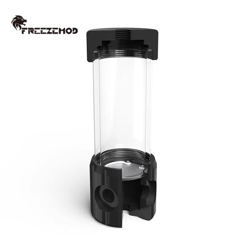 FREEZEMOD Transparent Computer Cylindrical Water Cooling Reservoir OD50MM POM Water Tank with Built-in Filtration PC Cooler