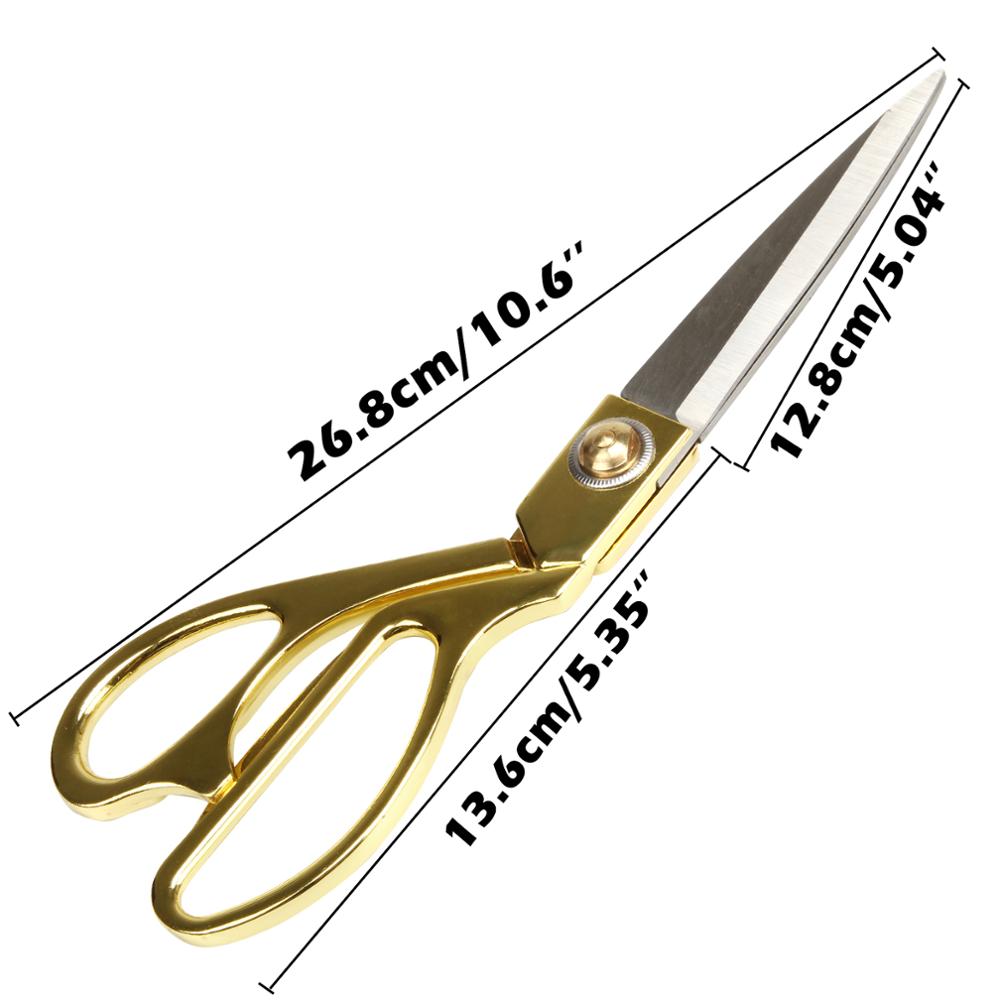 Ciseaux de coupe en cuir | Ciseaux de haute quilité en acier inoxydable pour la coupe en tissu, ciseaux à lame tranchante en or accessoire