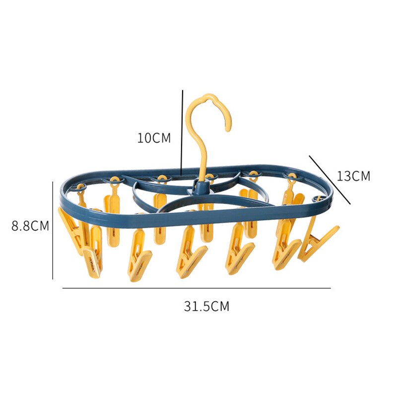 Thuis Ovale Droogrek Sokken Ondergoed Hanger Opvouwbare Droogrek Met 12 Wasknijpers Voor Balkon Jw