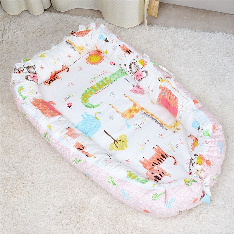 Baby bærbar seng krybbe sove isolation madras nyfødt baby print aftagelig vaskbar met ycz 038: E