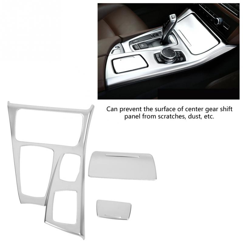 1 Set Auto Interieur Middenconsole Versnellingspook Panel Cover Trim voor BMW 5 Serie F10 Carbon fiber/Chrome/Houten