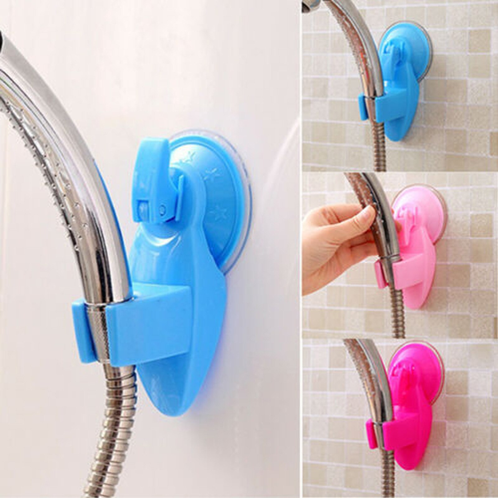 Household Suction Cup Shower Bracket Bathroom Strong Attachable Shower Head Holder Powerful Suction ShowerSeat Chuck Holder