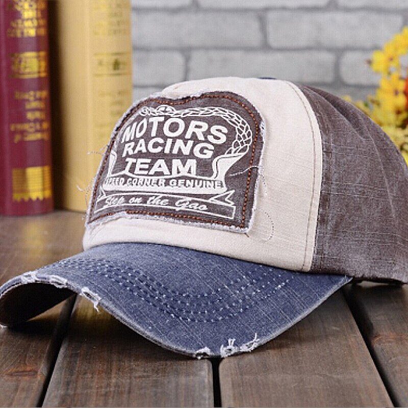 Vilde baseball cap patch brev trykte hip hop caps fire årstider tilgængelige hat udendørs sun hat snapback hatte gorras: Marinebrun