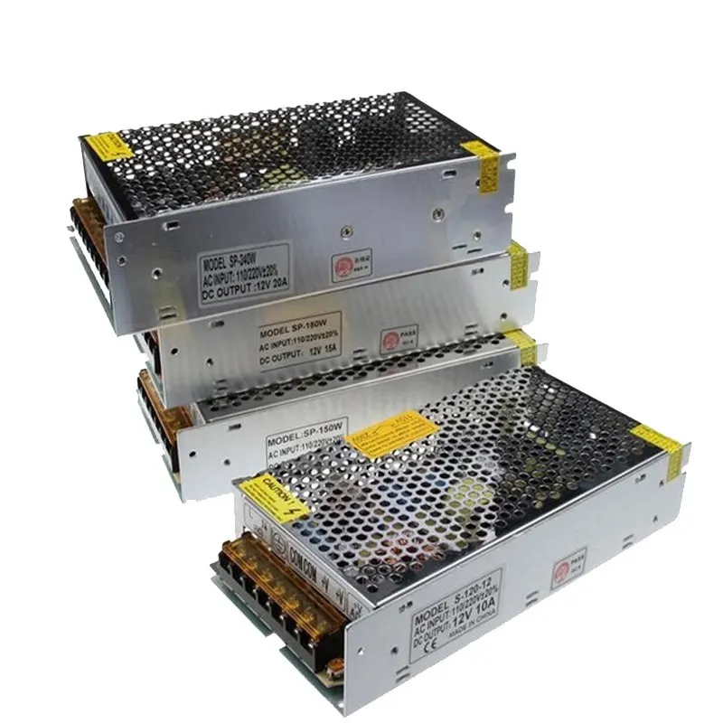 Fuente de alimentación conmutada Dc12V voltaje 1A 2A 5A 10A 15A 20A 25A 30A transformador de luz Ac 100-240V adaptador de fuente para tiras Led