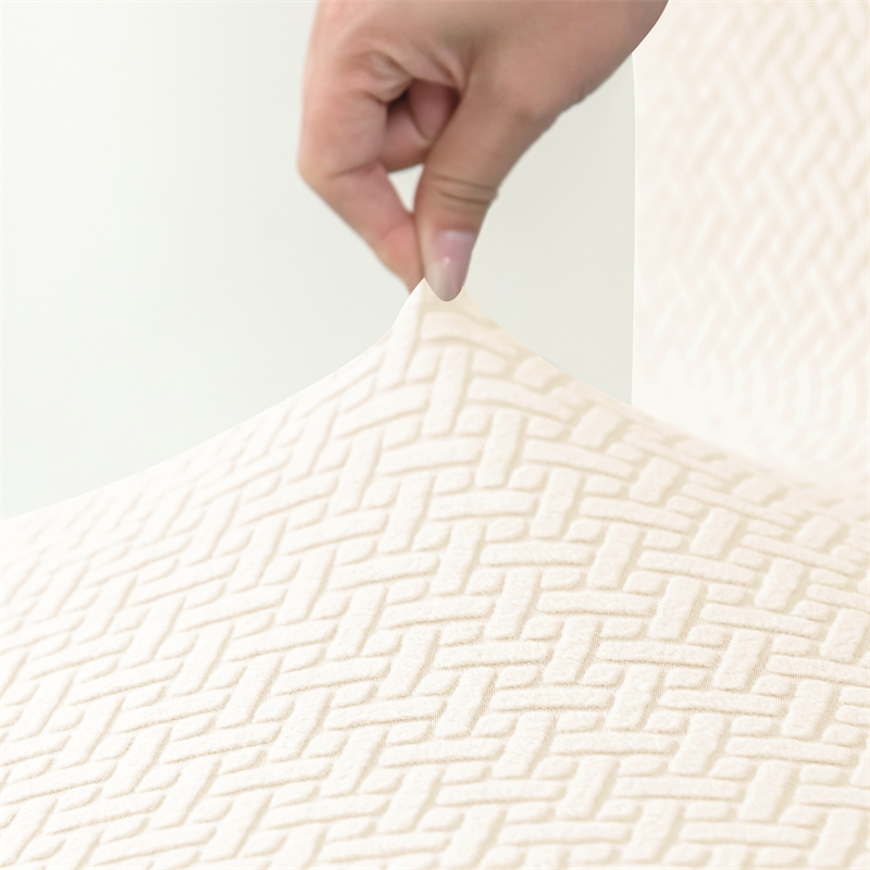 1PC Effen Jacquard Poef Hoes Vierkante Kruk Cover Elastische Fauteuil Voetsteun Cover Slaapkamer Voetenbank Case voor Woonkamer