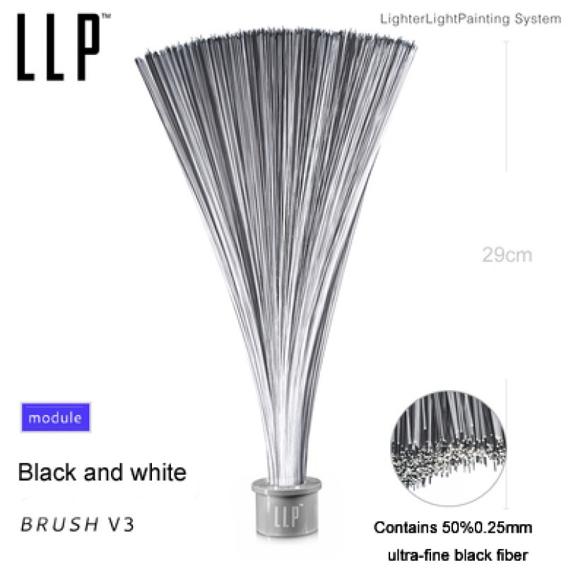 Black Fiber Optic brush module for Light painting,portrait photography,Hand drawn stick,Graffiti Streamer photography: black and white