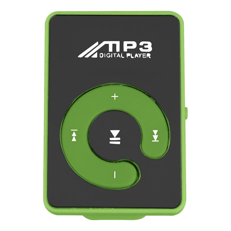 Mini Spiegel Clip Usb Digitale Mp3 Muziekspeler Ondersteuning 8Gb Sd Tf Card Green