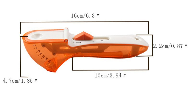 1 pc måleskjeer bakeverktøy juster-et-mål teskje og juster-en-ss kopp skje med tørr væske: Liten størrelse