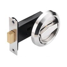 Double-sided Door Lock Stainless Steel 304 Recessed Invisible Handle Home Safety Hidden- Door Pulls Fire Proof Locks Set: silver