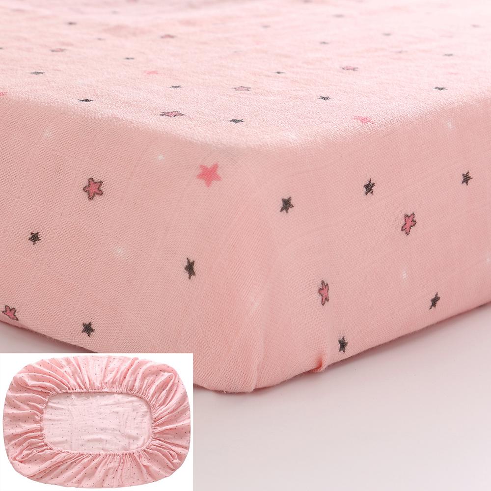 Lat monterede vugge lagner baby seng madras dækker forvasket bomuld muslin baby lagen 70*130cm miljøvenlig nyfødt sengetøj