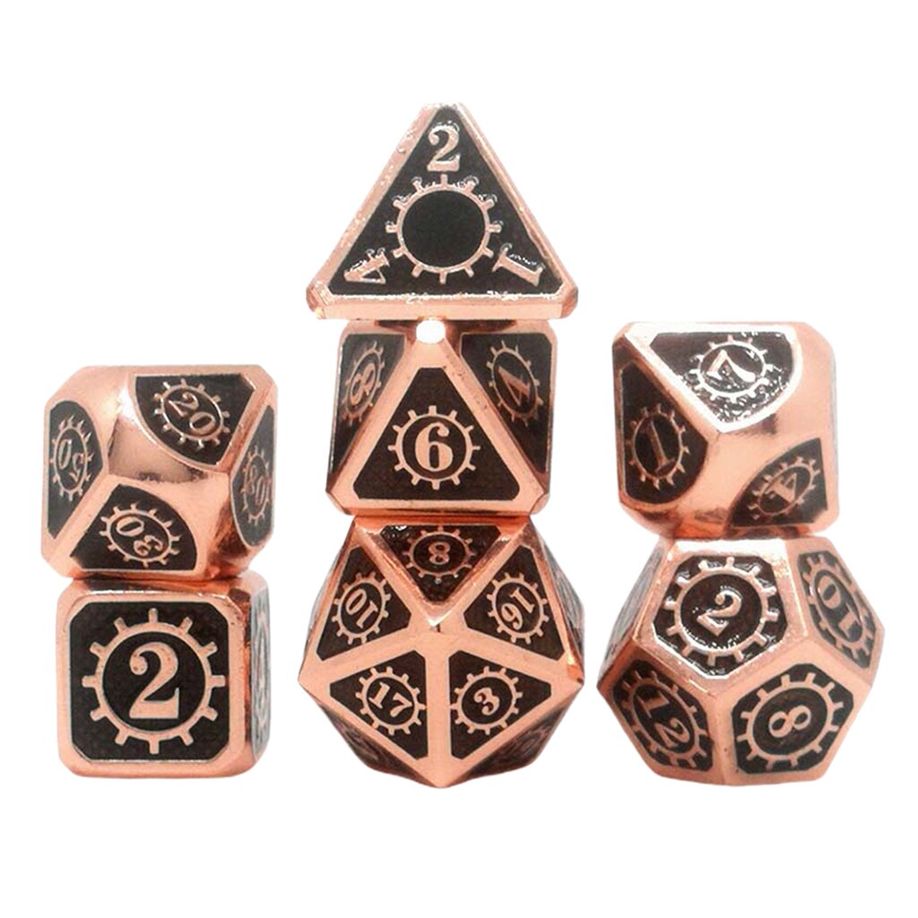 7Stck polyedrisch Multi-einseitig Metall Pro Drachen Waage DnD Pfadfinder RPG würfelt