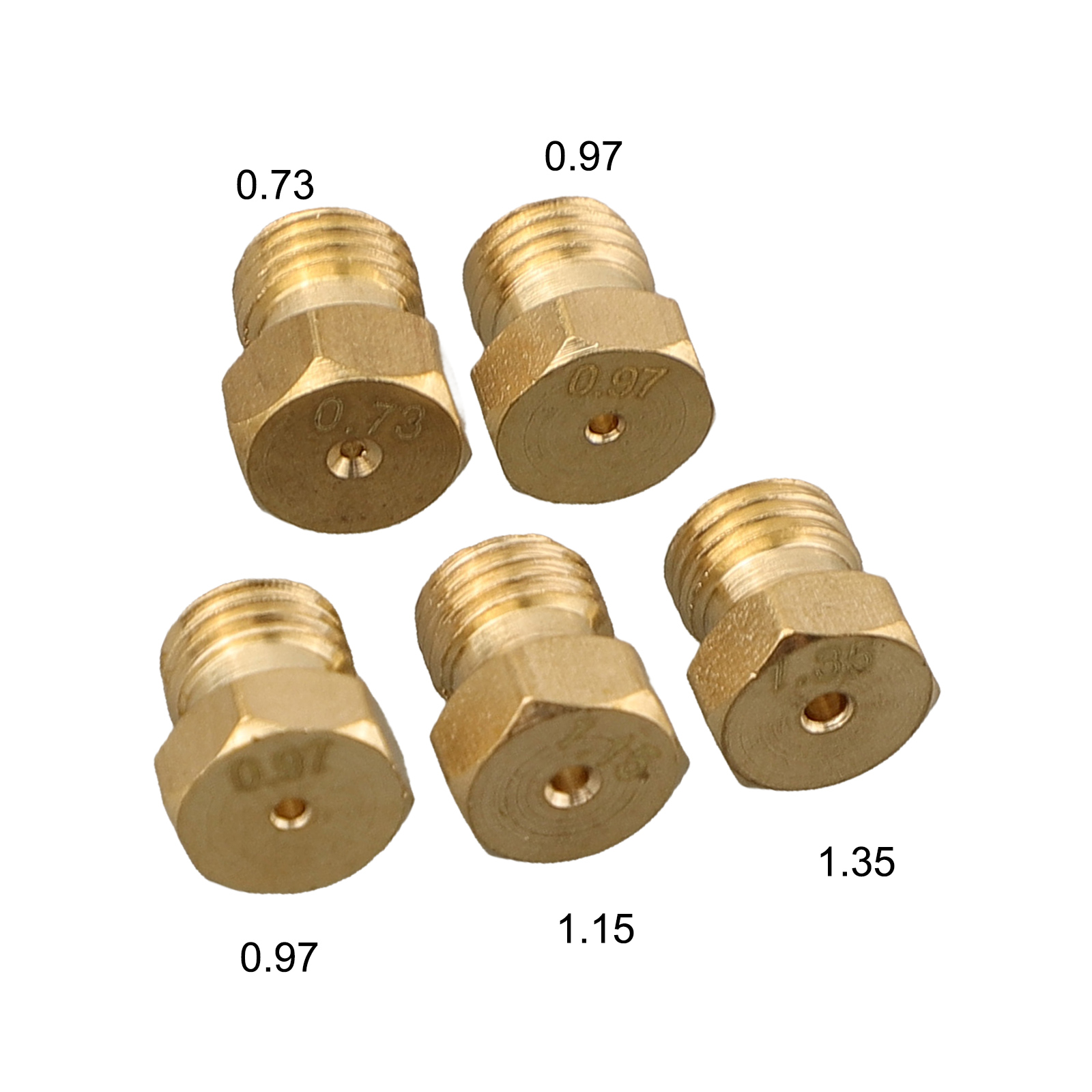 5/20PCS Propane Gas Nozzles 0.5mm Orifice Brass Jet Nozzle Propane Burner Orifice Kit Grill Replacement Parts LP Gas M6*0.75mm: light yellow