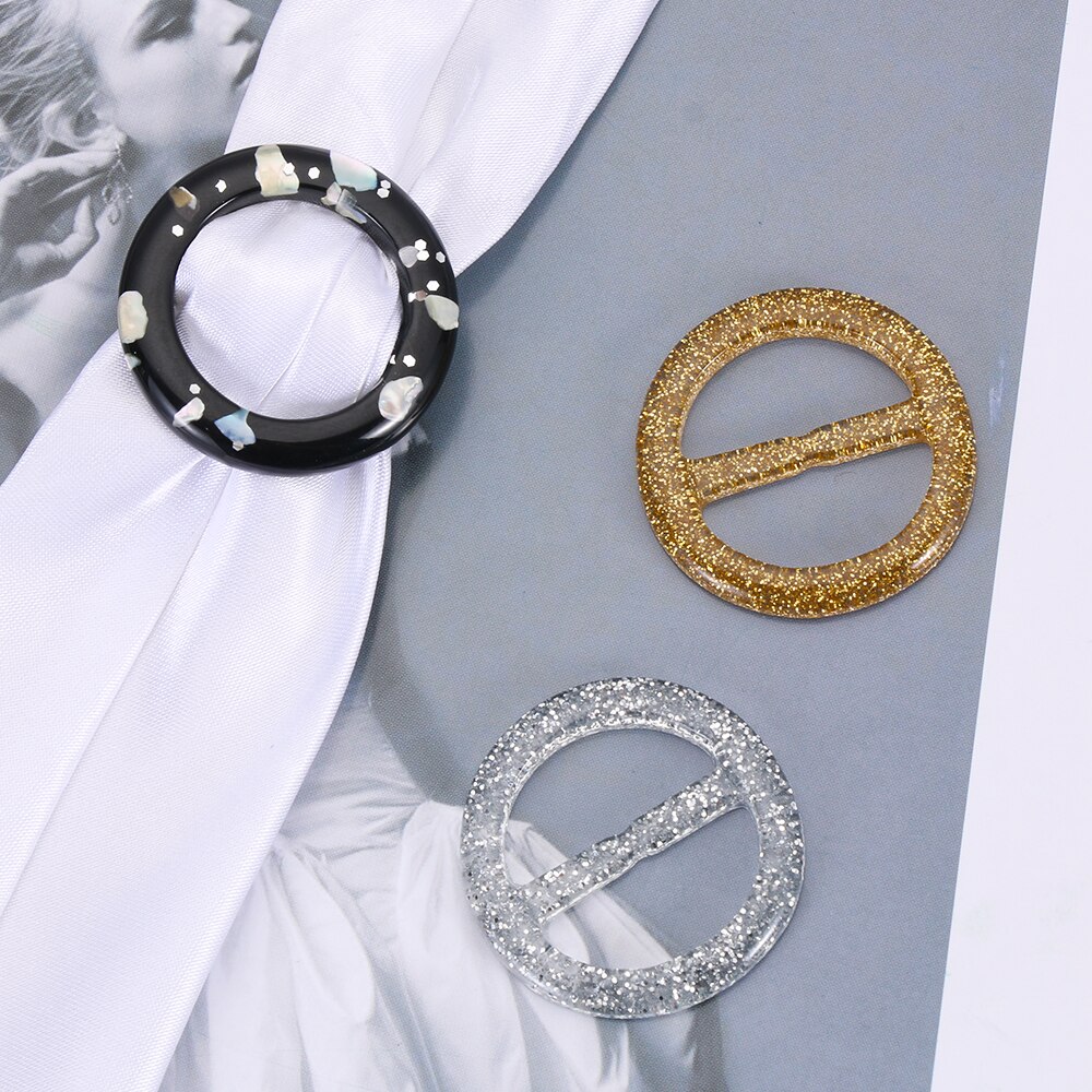 Round Resin Belt Buckle Scarf Clips Ring Adjust Buckle T-shirt Coat Waist Buttons DIY Clothing Decor Crafts Garment Accessories