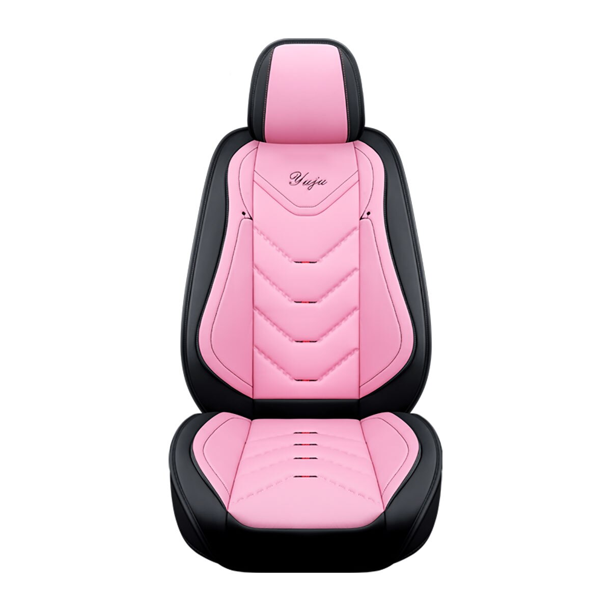 Universial Front Car Seat Cover Protector Auto Covers Pu Lederen Volledige Bescherm Antislip Voor De Meeste Auto: Roze