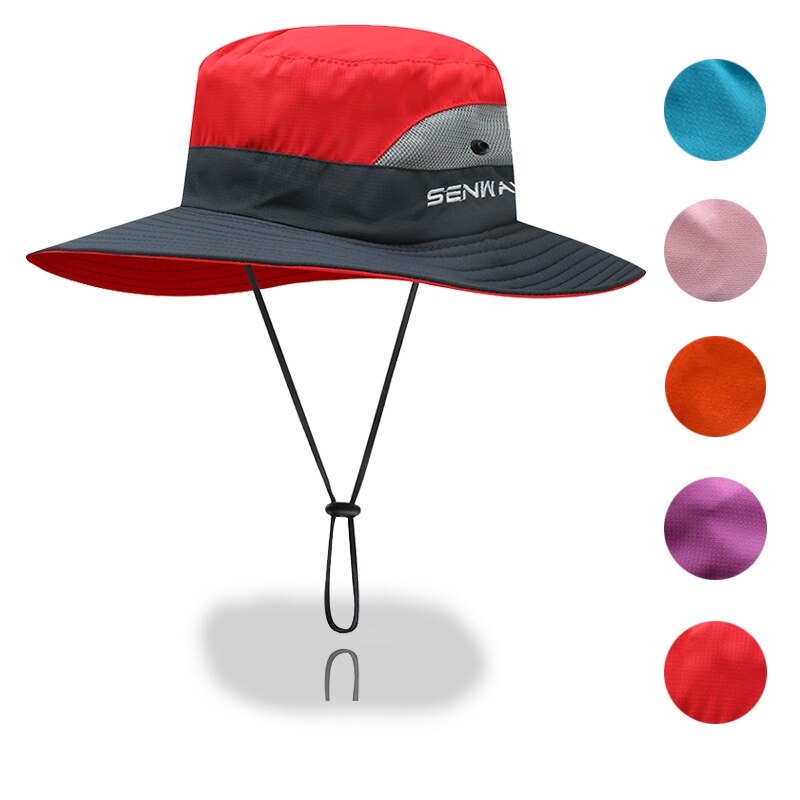 Kids Meisjes Paardenstaart Zomer Zonnehoed Brede Rand Uv-bescherming Emmer Cap Vrouwen Outdoor Brede Rand Opvouwbare Safari Vissen Cap