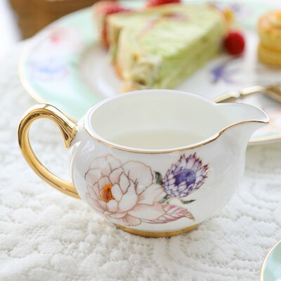 EECAMAIL Bone china British afternoon tea European coffee cup small luxury British tea set ceramic black tea British tea set: MILK CUP