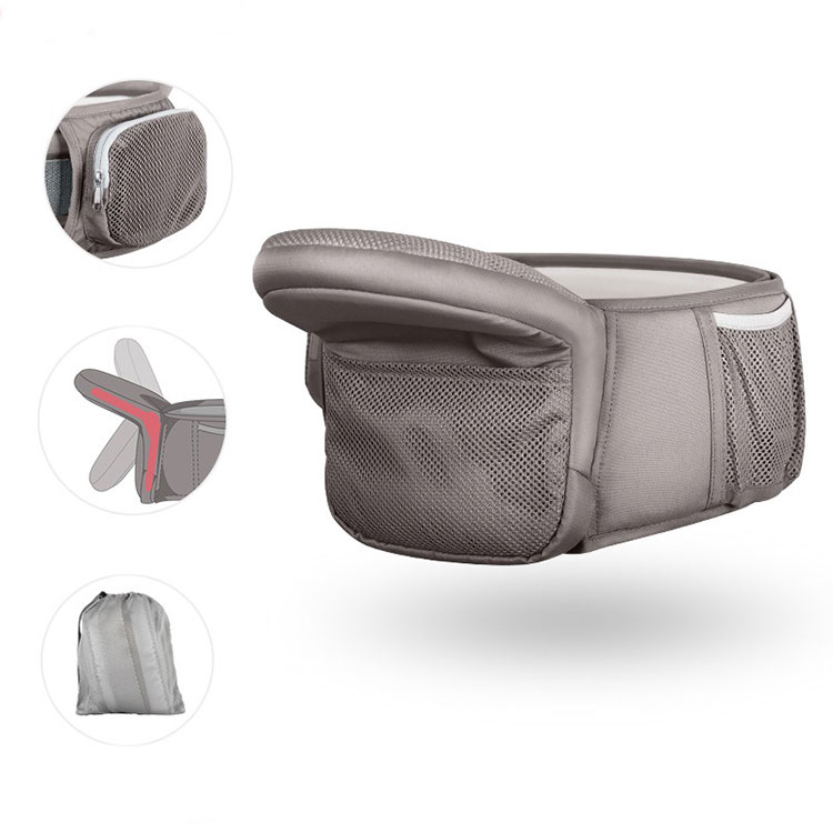 Tabouret de taille pour bébé, siège de hanche pour enfant, ceinture de taille, marcheur, écharpe de maintien de la taille: gray