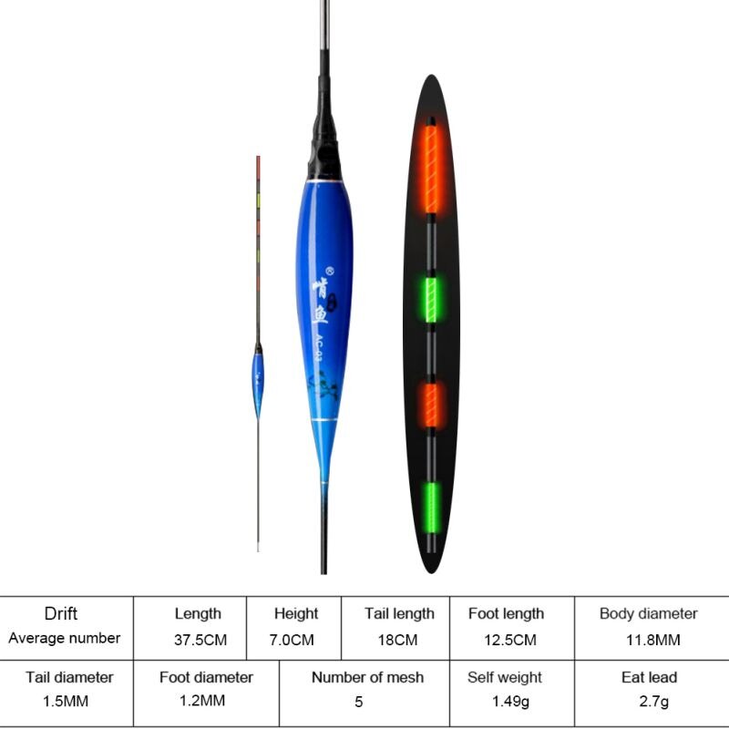 Galleggianti da pesca super luminosi galleggianti luminosi pesca notturna senza ombre galleggianti elettronici super sensibili accattivante: A3
