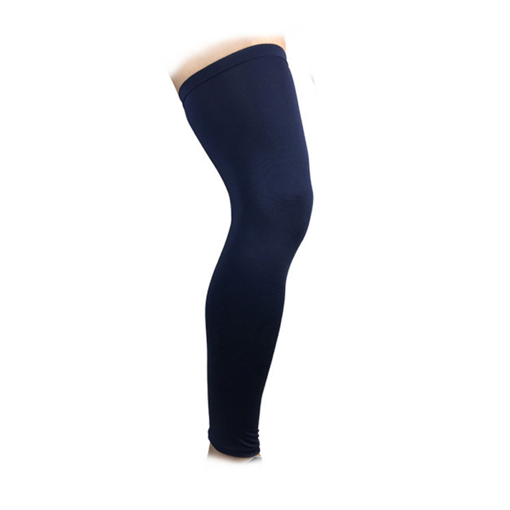 2pcs Basketball Knee Pads Long Leg Sleeve Sport Protector Cycling UV Sun Leg Warmers ED: navyblue / XL