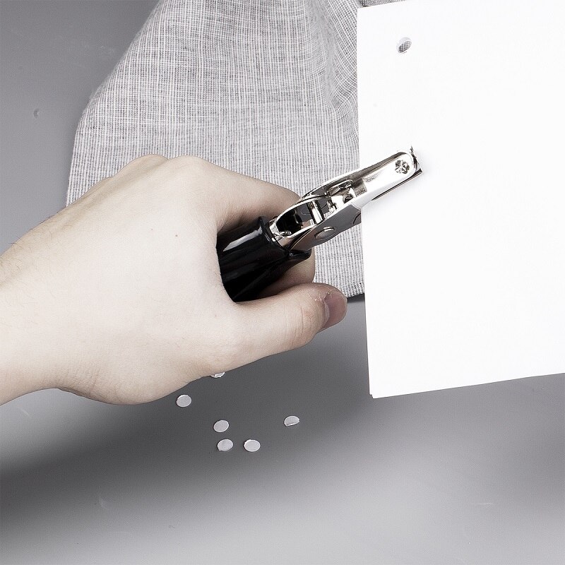 Punching machine round hole paper card small hole loose-leaf binding file punching manual hand puncher single hole deli 0145
