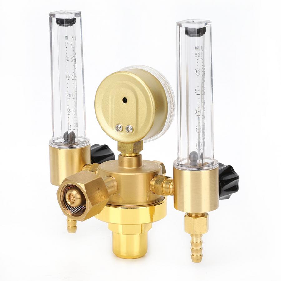 Dubbele Buis Argon Regulator Gas Drukregelaar Argon Regulator G5/8 Voor Lassen Snijden Gas Druk Drukregelaar