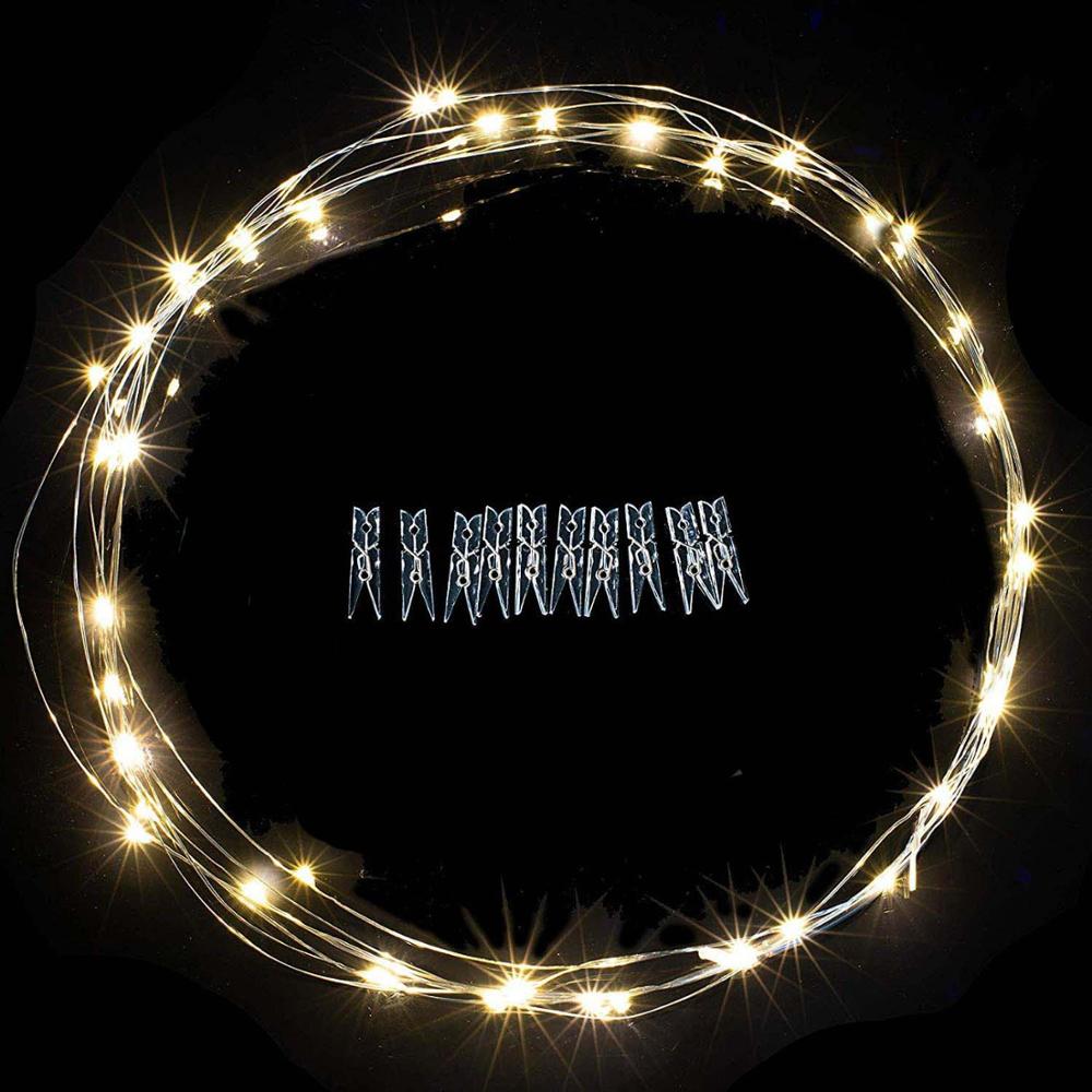 5M 10M LED Photo Clip String Lights Garland Led Light Strings Christmas Fairy Light For Birthday Baby show Outdoor Wedding Decor: 2m warm