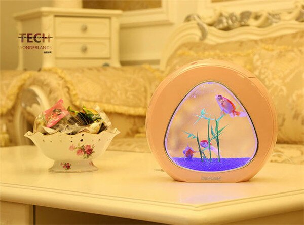 SUNSUN-Acuario acrílico ecológico, pecera de oficina, filtro de integración de acuario , sistema de luz LED, YA-02 de gran tamaño: pink