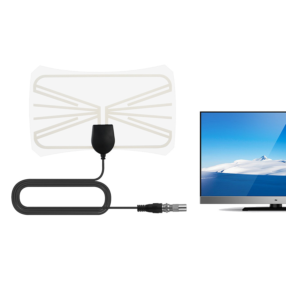 Indoor Digital Antena TV Aerial Amplified HDTV Antenna 1080P Freeview Local Channel Broadcast F - Head With TV Adapter