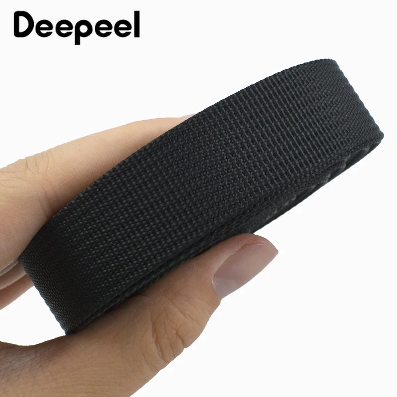 2-20 metros 20-50mm correias de náilon 1mm de espessura fitas de costura pretas banda para saco cinta mochila cinto diy roupas fita acessórios