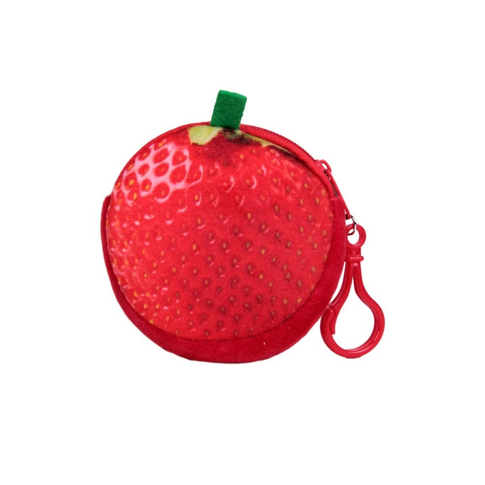 Mini Watermelon Fruit Coin Purse Peach Huangtao Strawberry Card Holder Strawberry Orange Plush Wallet Outdoor: SKY BLUE