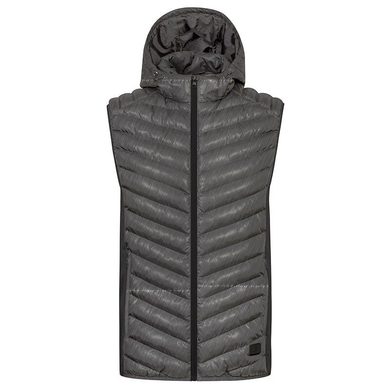 PARATAGO Men Winter Warm USB Heating Vest Down Electric Heated Clothing Male Hooded Superior Self Heat Waistcoat P8132