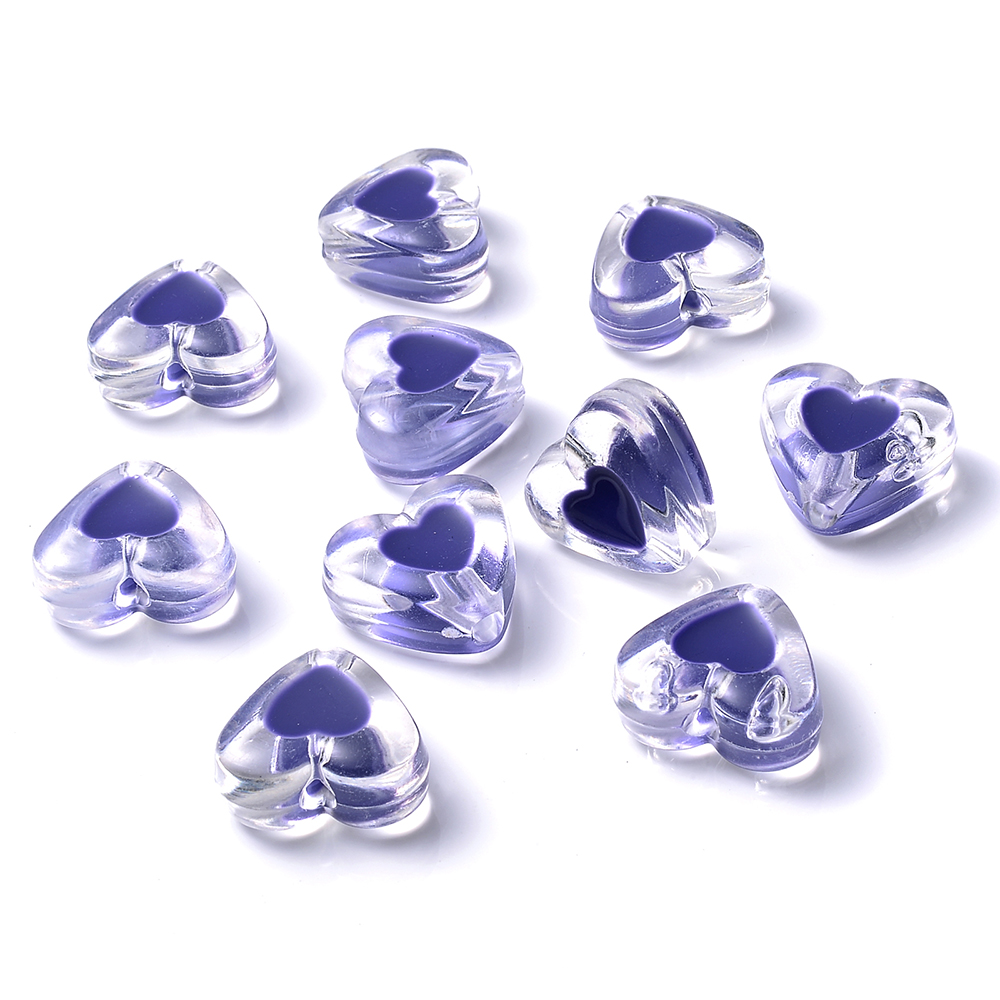 Iyoe 20 stück mehrfarbige, transparente bonbonherzperlen, süße acryl-abstandshalterperlen zur herstellung von schmuck, armbändern, halsketten und ohrringen: 2
