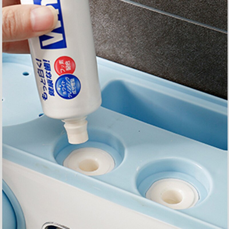 Vægmonteret automatisk tandpasta dispenser nordisk praktisk sugekop tandbørsteopbevaringsholdere multifunktionel badeværelsehylde