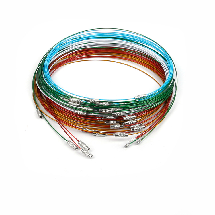 10pcs 46cm Stainless Steel Necklace Wire Cord Choker Chain with Brass Screw Clasp For DIY Jewelry Making Supplies Accessories