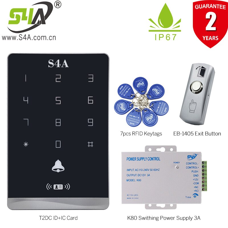 Teclado de Control de acceso Rfid de doble frecuencia, dispositivo de Metal resistente al agua con 1000 usuarios, compatible con NFC, sistema de Control de acceso de puerta RFID: Kit I