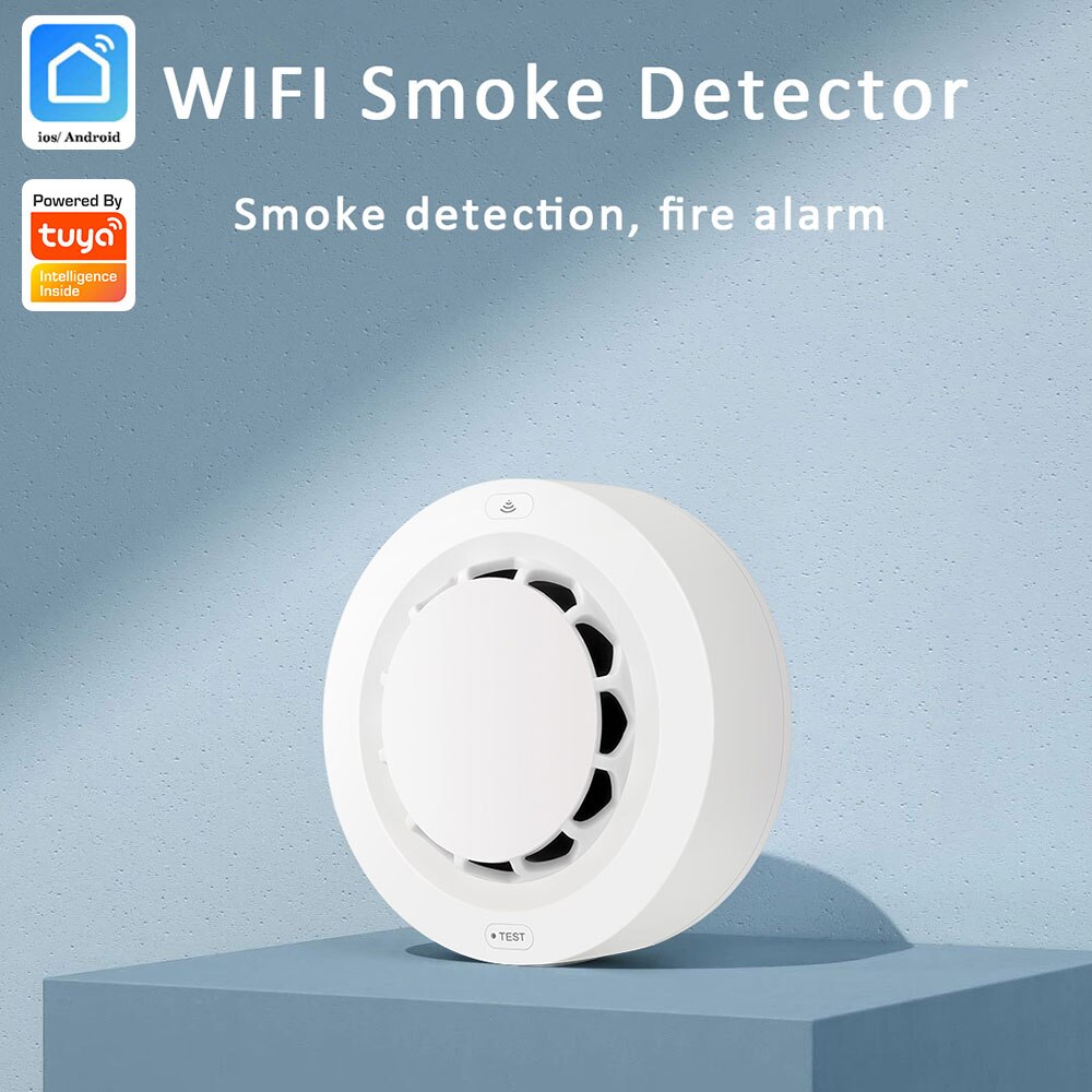Tuya WiFi Smoke Detector Fire Alarm Sensor Smart Home Security System Firefighters Works With Smart Life APP Information Push