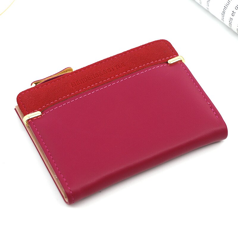 Portafoglio da donna portafoglio corto da donna portafogli moda per porta carte da donna portafoglio piccolo da donna Hasp femminile Mini Clutch per ragazza: Rose Red