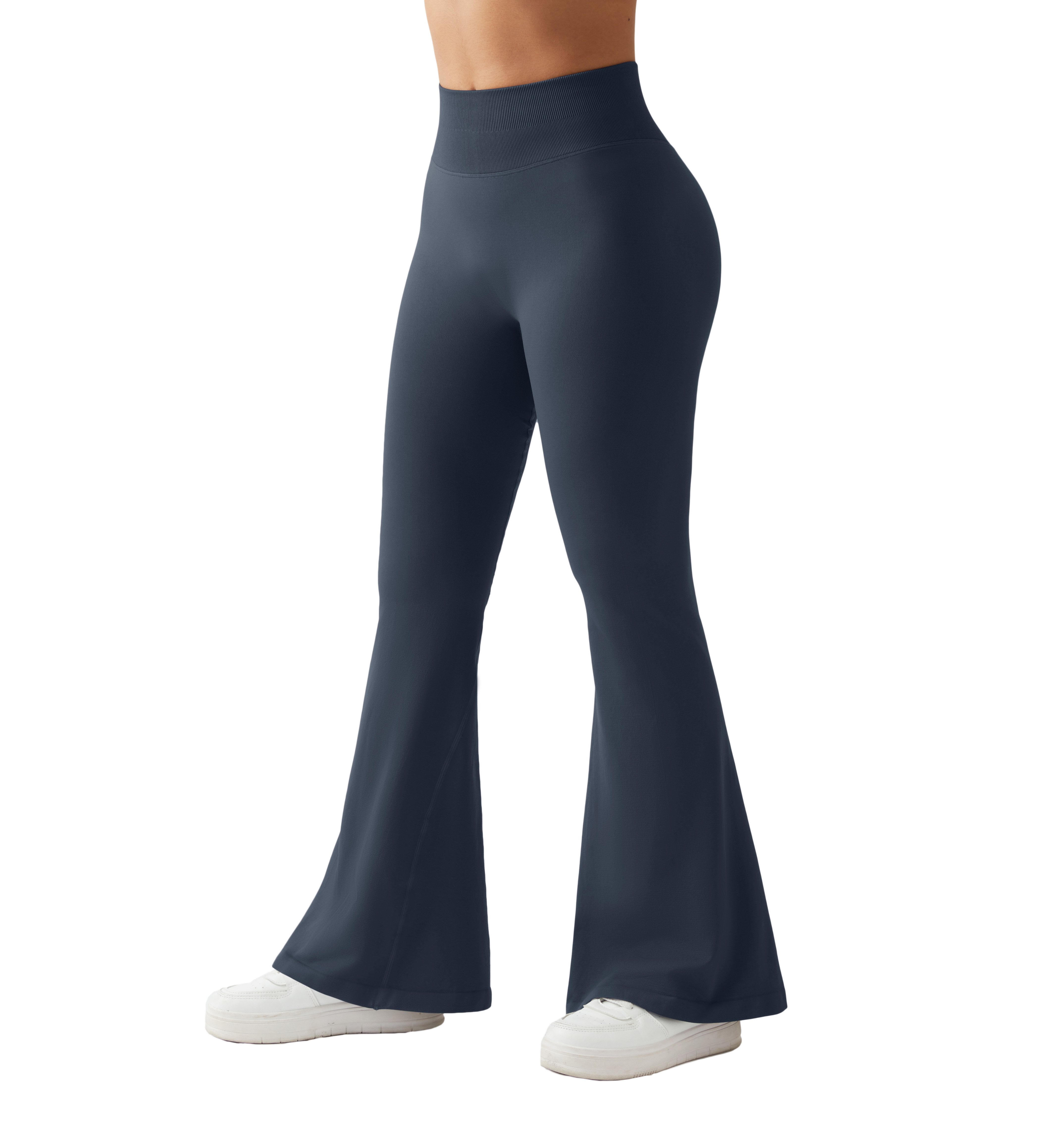 aufflackern Gamaschen Frauen Yoga Hosen Yoga Hosen Breite Bein Hohe Taille Fitnessstudio Fitness Hosen lässig Streetwear Sport Ausgestelltes Hosen Damen: M / Lavendel