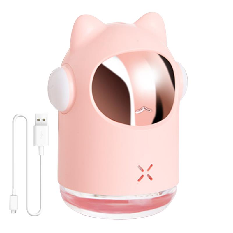 Luftbefeuchter 2W USB 300ml Luftbefeuchter Einstellbar Cartoon Diffusor Mit Bunten Licht: Rosa